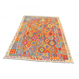 Tapis berbère en Laine, Multicolore, Rectangulaire : Tapis kilim 213x297