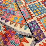 Tapis Kilim Rectangulaire Multicolore 200x281 en Laine : Élégance et Confort