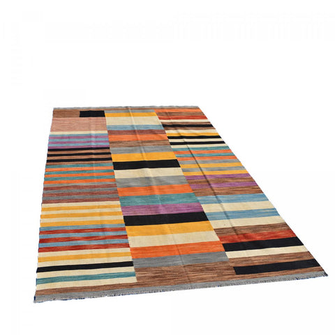 Tapis Kilim Multicolore en Laine 200x293 cm