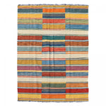 Tapis Kilim Rectangulaire Multicolore 206x292 en Laine : Élégance et Confort