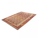 Tapis Rectangulaire 204x303 en Laine Kilim Multicolore