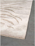 Tapis Beige en fibre de bambou noué main motif zébré SILKY