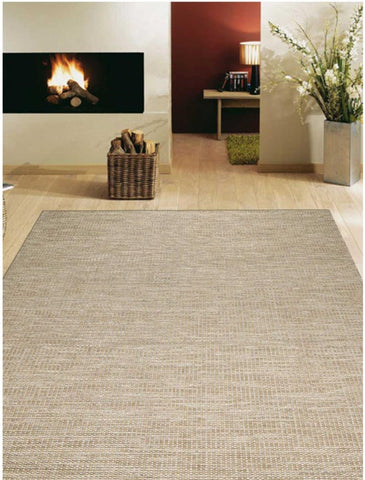 Tapis Beige Uni kilim en laine tissé main LOOK 408