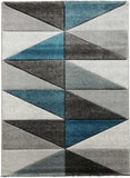 Tapis Moderne Bleu graphique de salon VALAG